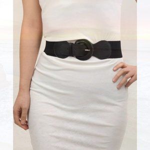 New Buckle Corset Belt Black 206